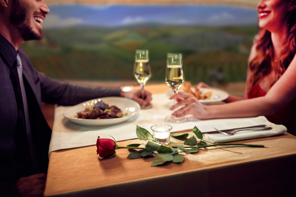 couple having a romantic dinner